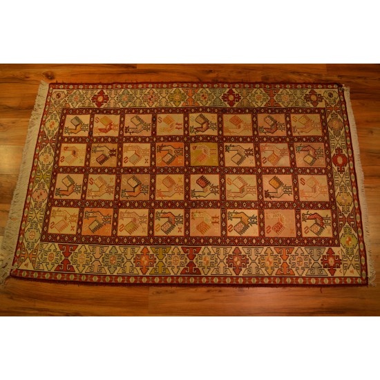 1661 - ShahSeven 'Animal Motif ' Sumak Kilim